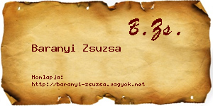 Baranyi Zsuzsa névjegykártya